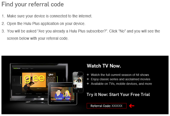 hulu plus referral or activation code